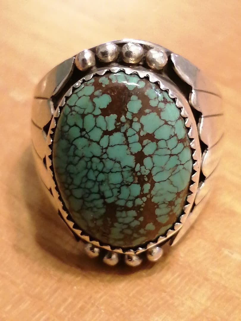 ナバホ　超絶スパイダーウェブターコイズリング！！