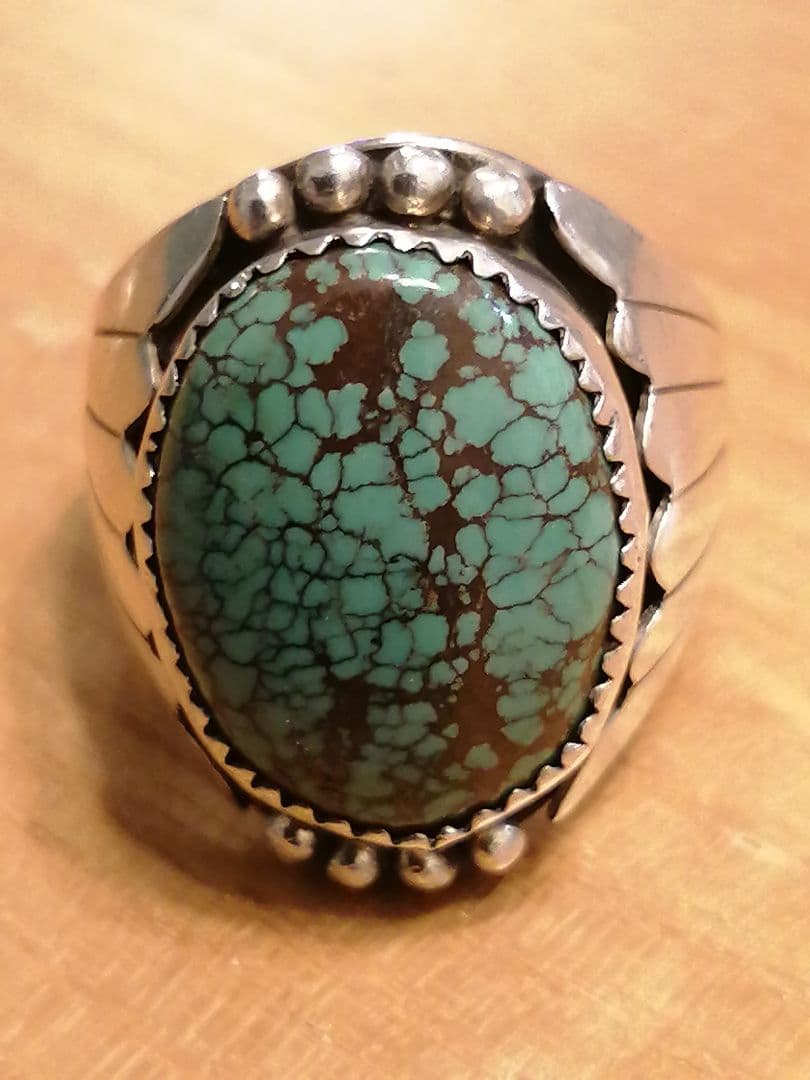 ナバホ　超絶スパイダーウェブターコイズリング！！