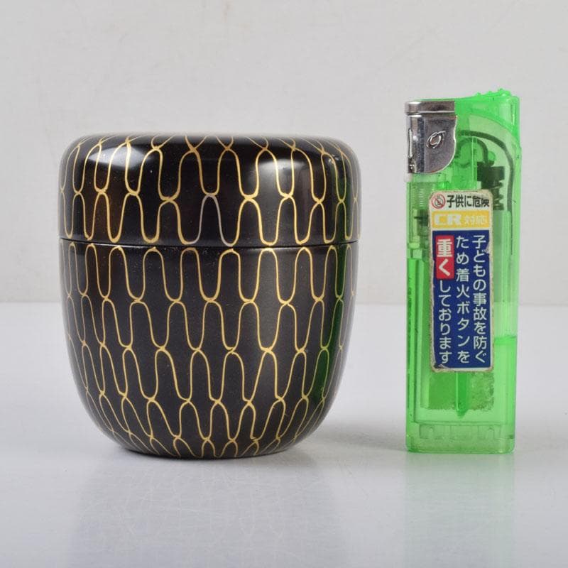 茶道具　中村湖彩作　網目蒔絵　中棗　共箱　V　8650