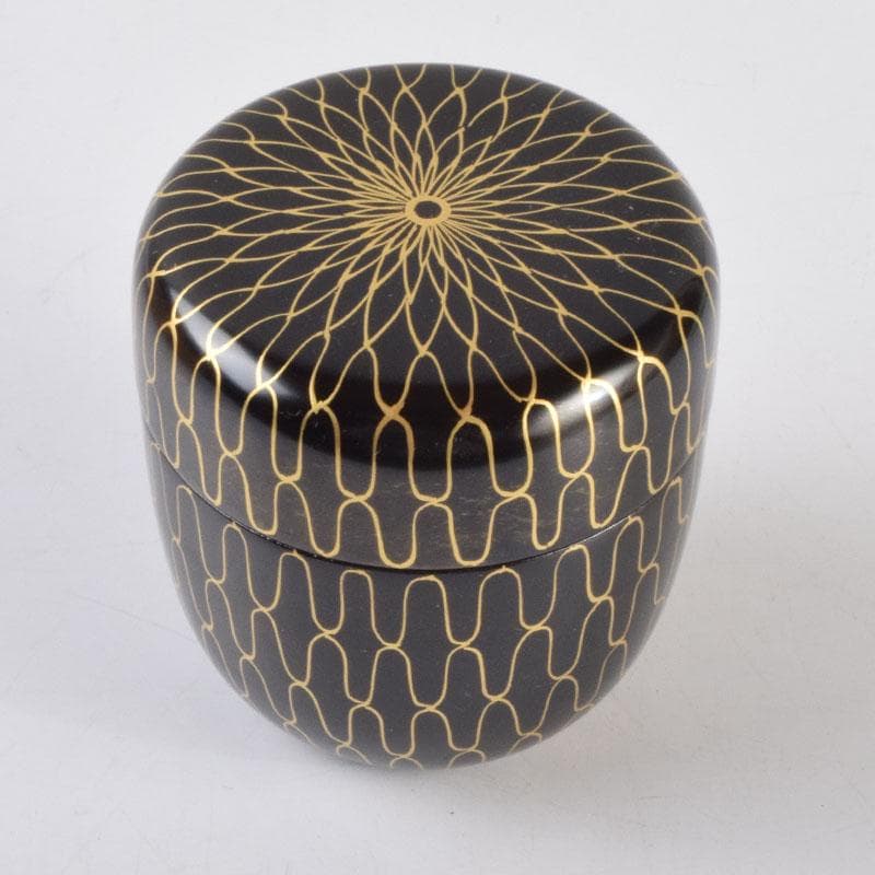 茶道具　中村湖彩作　網目蒔絵　中棗　共箱　V　8650