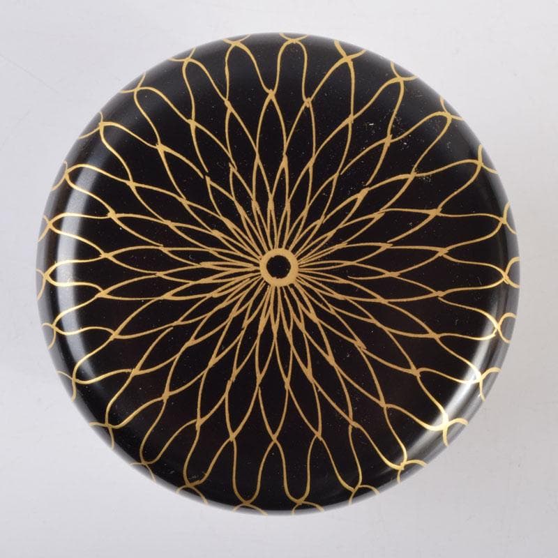 茶道具　中村湖彩作　網目蒔絵　中棗　共箱　V　8650