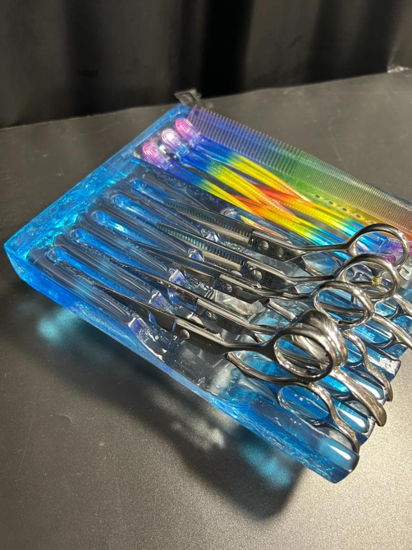 BARBER　barbershop　シザーケース　シザースタンド　レジン