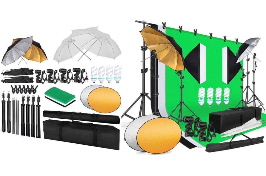 ❤業務用＆プロ仕様❣本格的な超豪華フルセット♪❤ミニスタジオ☆撮影照明キット