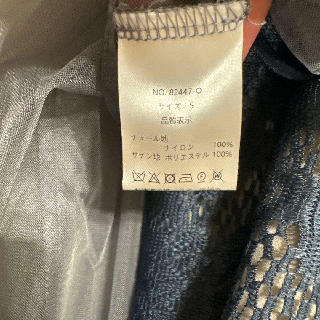 【美品】3wayシフォンボレロ&レースキャミドレス Sサイズ　グレイッシュブルー