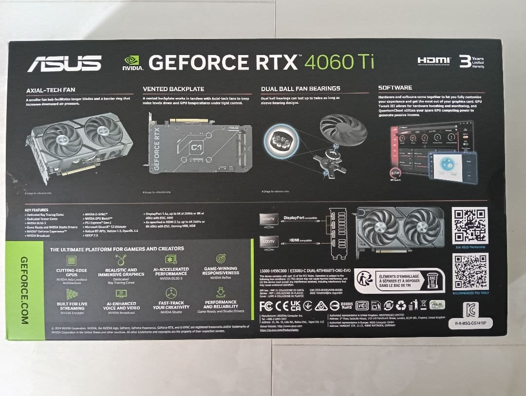 グラボ　ASUS GeForce RTX 4060 Ti OC 8GB