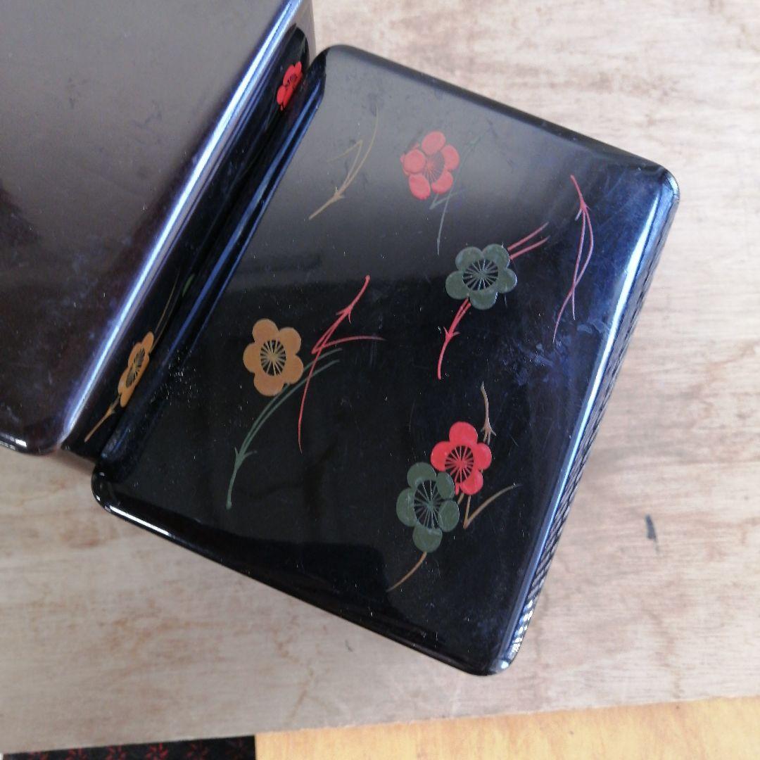 骨董　弁当箱　漆器　木製　重箱　木箱　お盆　セット　松葉に梅