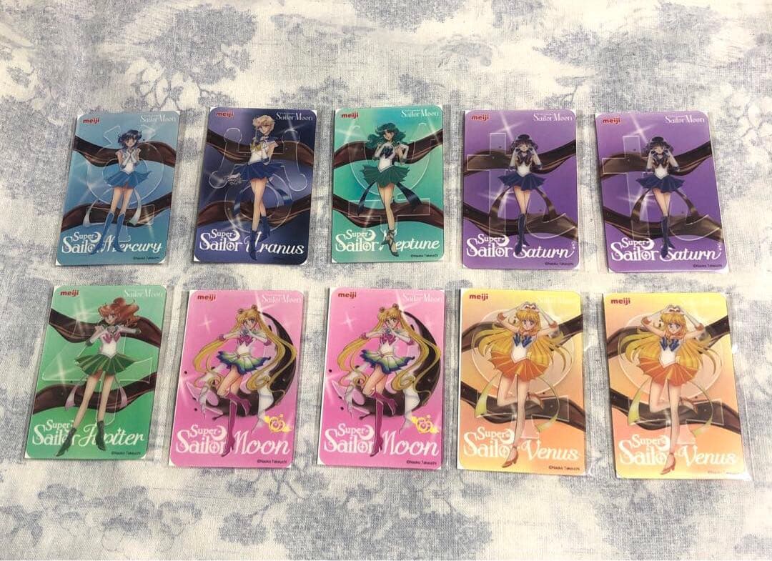 セーラームーン 明治 クリアカード 10枚セット　ローソン　空箱10箱　おまけ