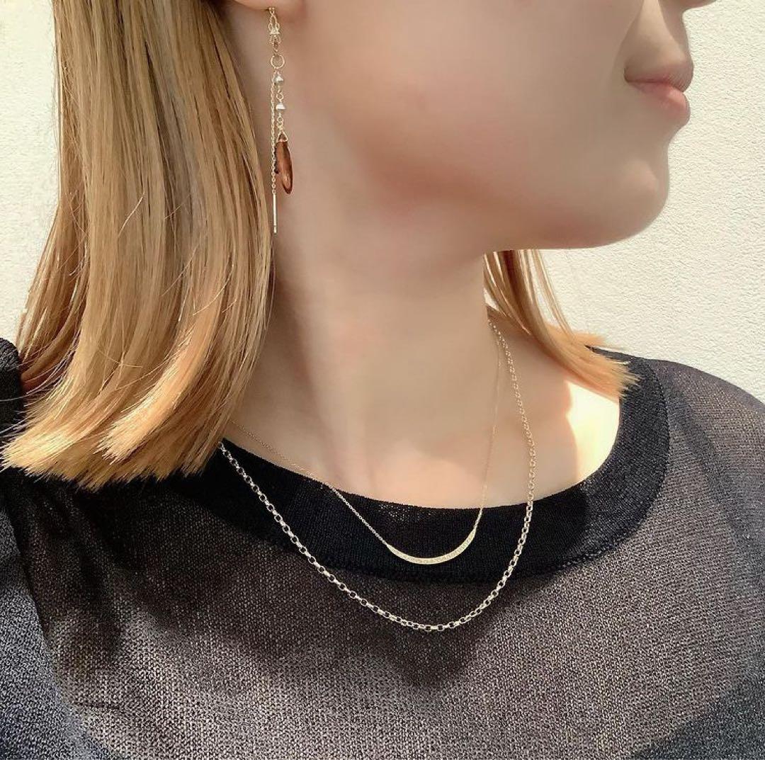 【新品未使用】アガット K10 フープピアス