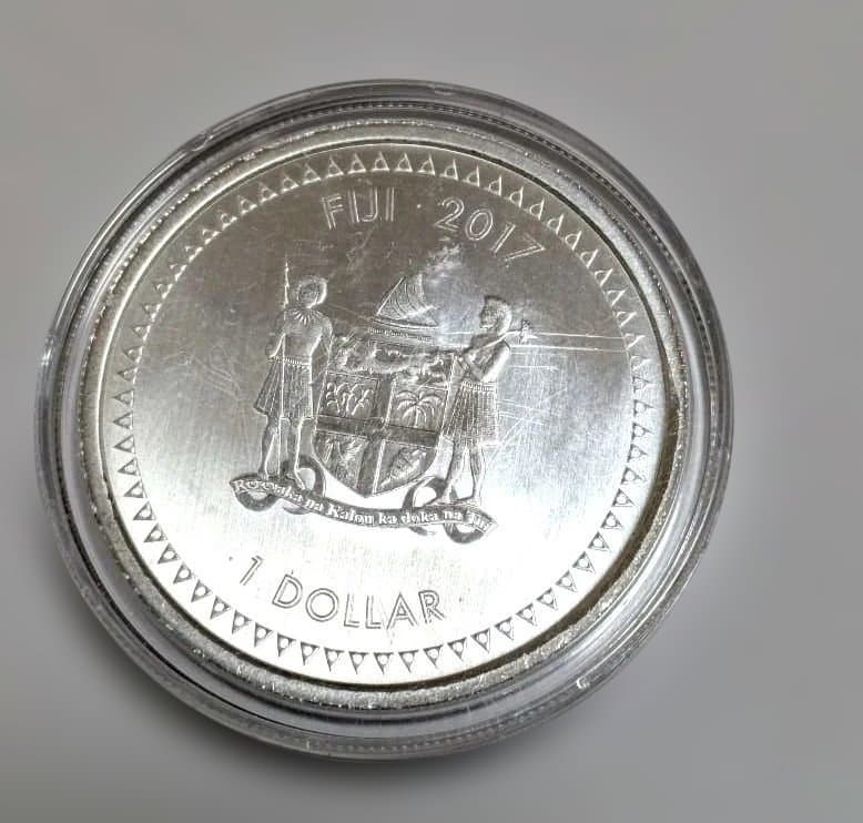 フィジー 1ドル 葛飾 北斎「冨嶽三十六景 神奈川沖浪裏」1オンス 銀貨