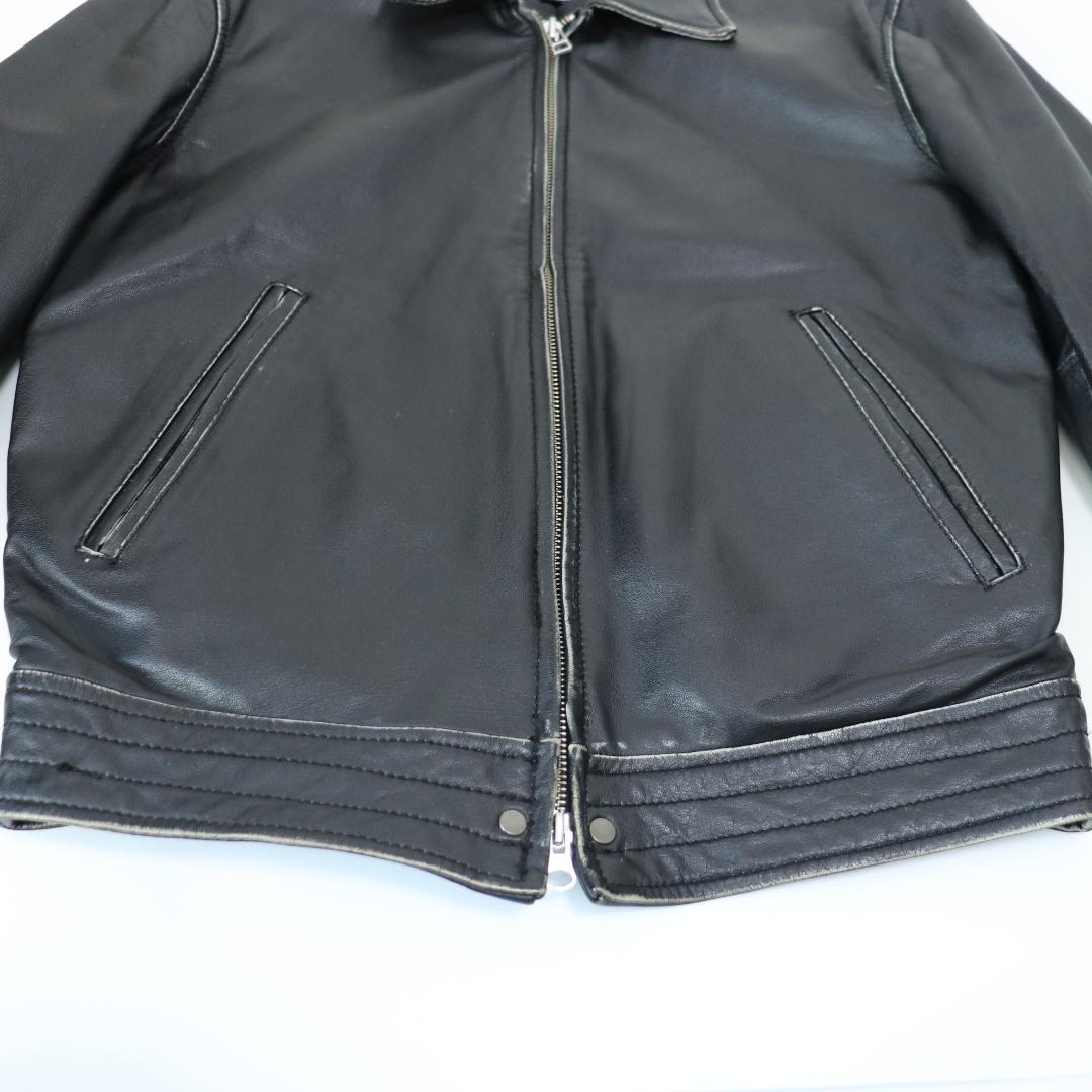 【人気】AVIREX アヴィレックス 襟付きレザージャケット ブラック M