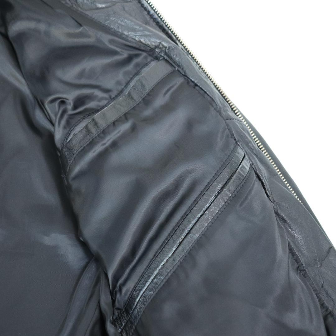 【人気】AVIREX アヴィレックス 襟付きレザージャケット ブラック M