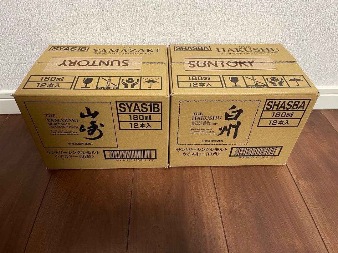 新品 山崎・白州 シングルモルトウイスキー 180ml 12本セット*2