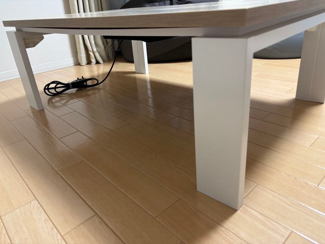 【匿名・直接受取選択可】シンプル木製こたつ 白　リビングこたつ　ニトリ