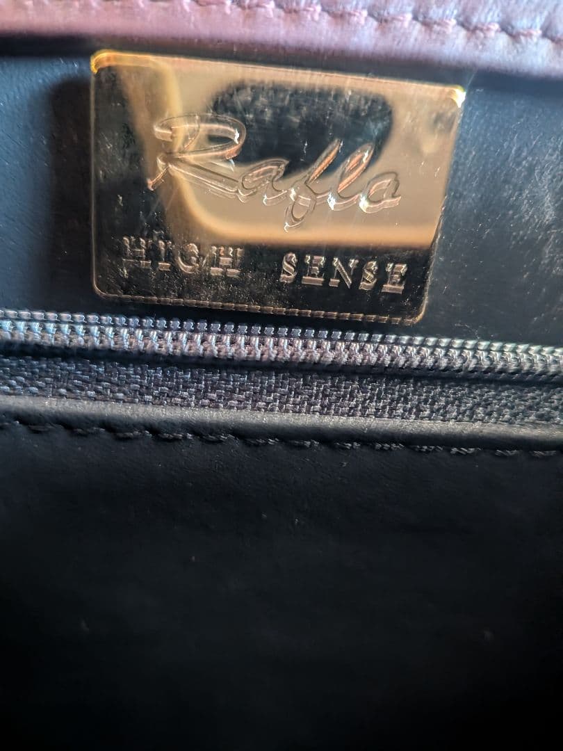 Rafflo バーガンディ ハンドバッグ