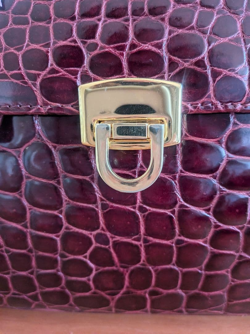 Rafflo バーガンディ ハンドバッグ