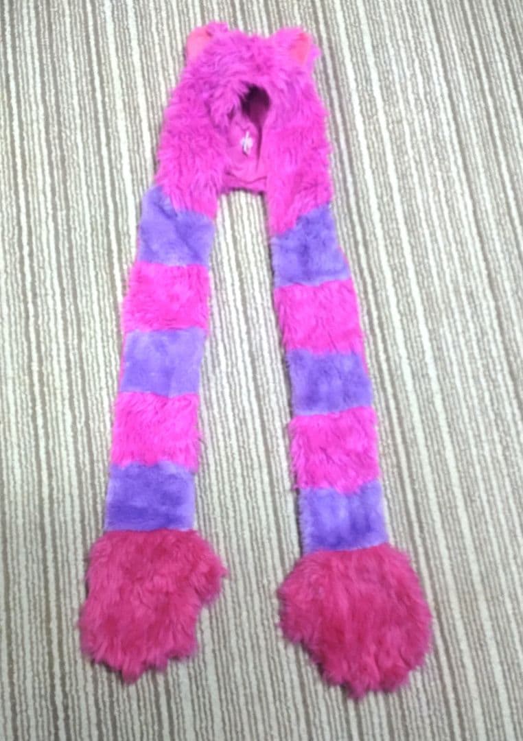 チェシャ猫　マフラーキャップ　ファンキャップ　ディズニー