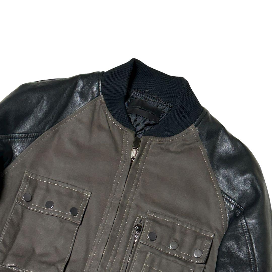 極美品　DIESEL BLACK GOLD シングルライダースジャケット　切替