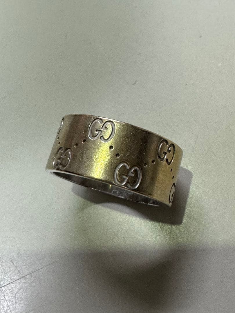 11.4g GUCCI 750 K18WG アイコンリング GG ワイド　17号