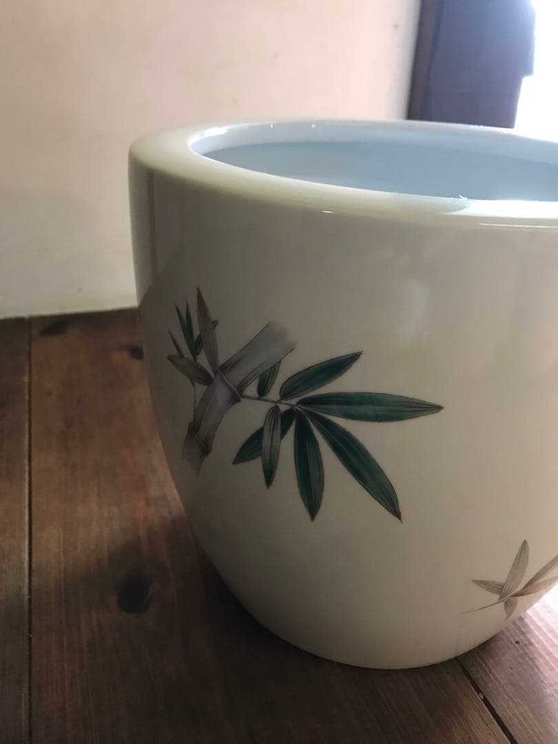 希少　ノリタケ　則武　日陶　火鉢　陶器　竹　時代物　白　オールドノリタケ