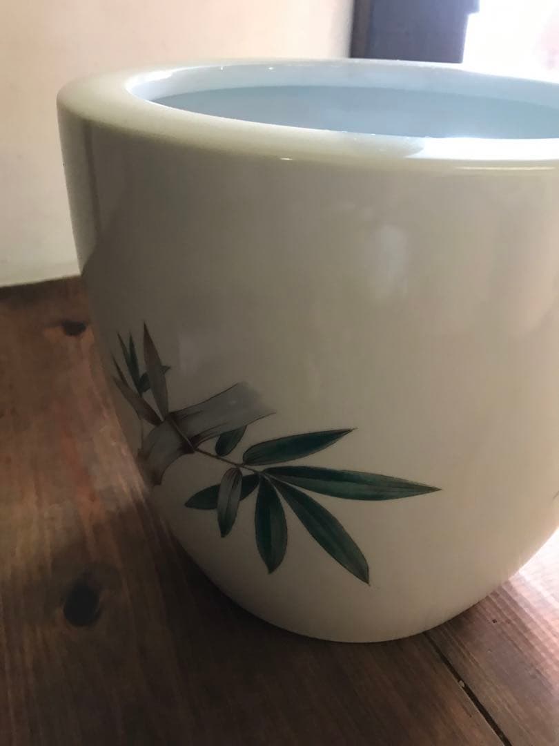 希少　ノリタケ　則武　日陶　火鉢　陶器　竹　時代物　白　オールドノリタケ