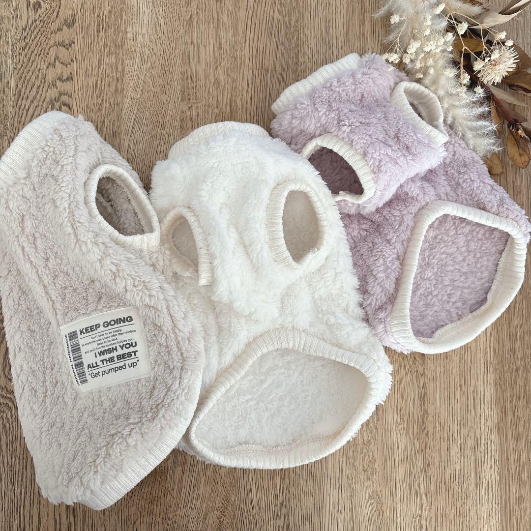 ハンドメイド　編み模様ジャガードボア　シンプル暖かタンクトップ　犬服