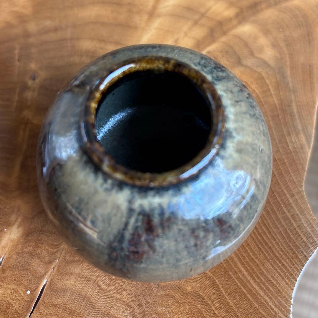 肥前黒牟田焼 丸田宣政作 茶入 茶道具 共箱