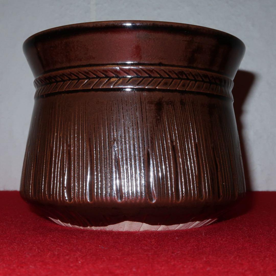 【茶道具】膳所陽炎園　膳所焼　腰蓑建水