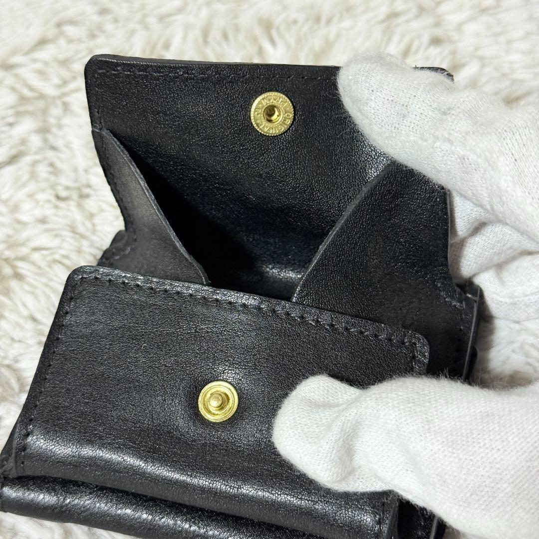 未使用✨IL BISONTE イルビゾンテ　トリフォルドウォレット　レザー　黒