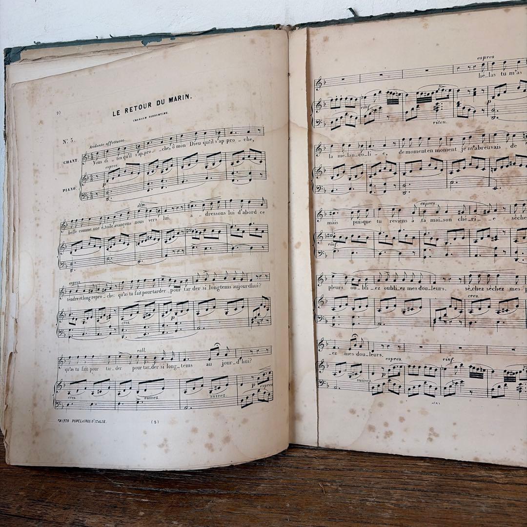 フランスアンティーク　1800年代の楽譜　希少　chanson シャンソン