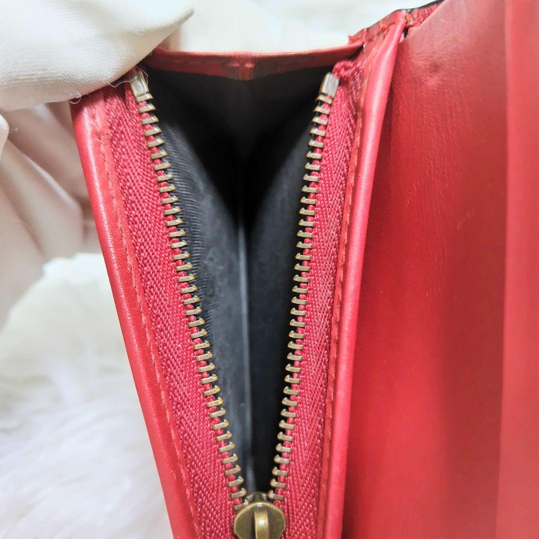 美品✨グッチ◇チェリーモチーフ二つ折り財布　スプリームPVC赤レザーゴールド金具