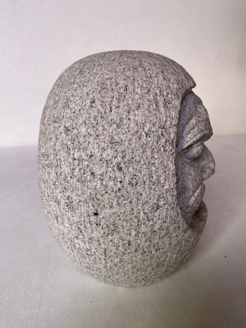 だるま石　御影石　達磨　だるま　ダルマ　置物　彫刻　縁起物　骨董　オブジェ