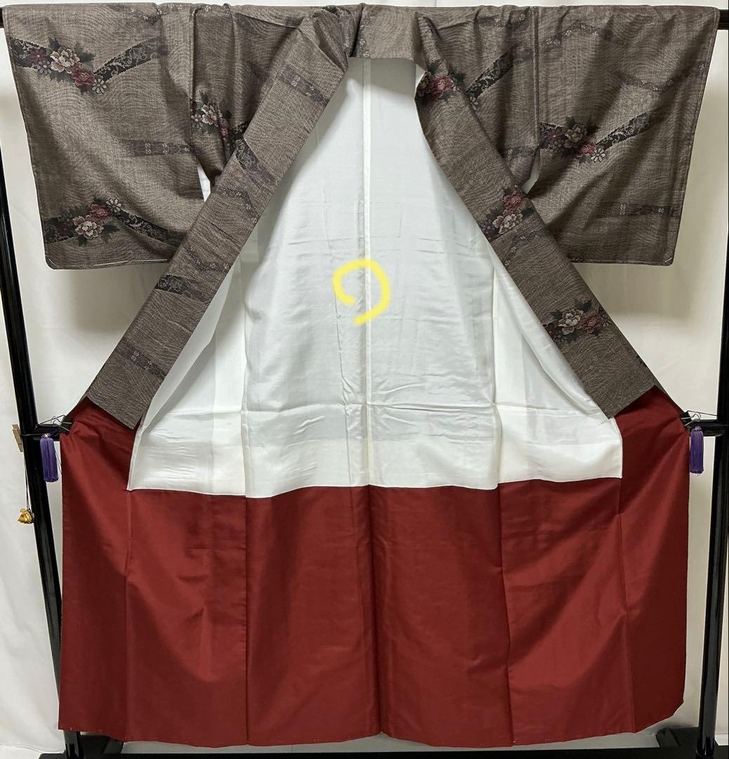 b44 正絹　袷　本場大島紬　都喜エ門　証紙　未使用しつけ付　着物