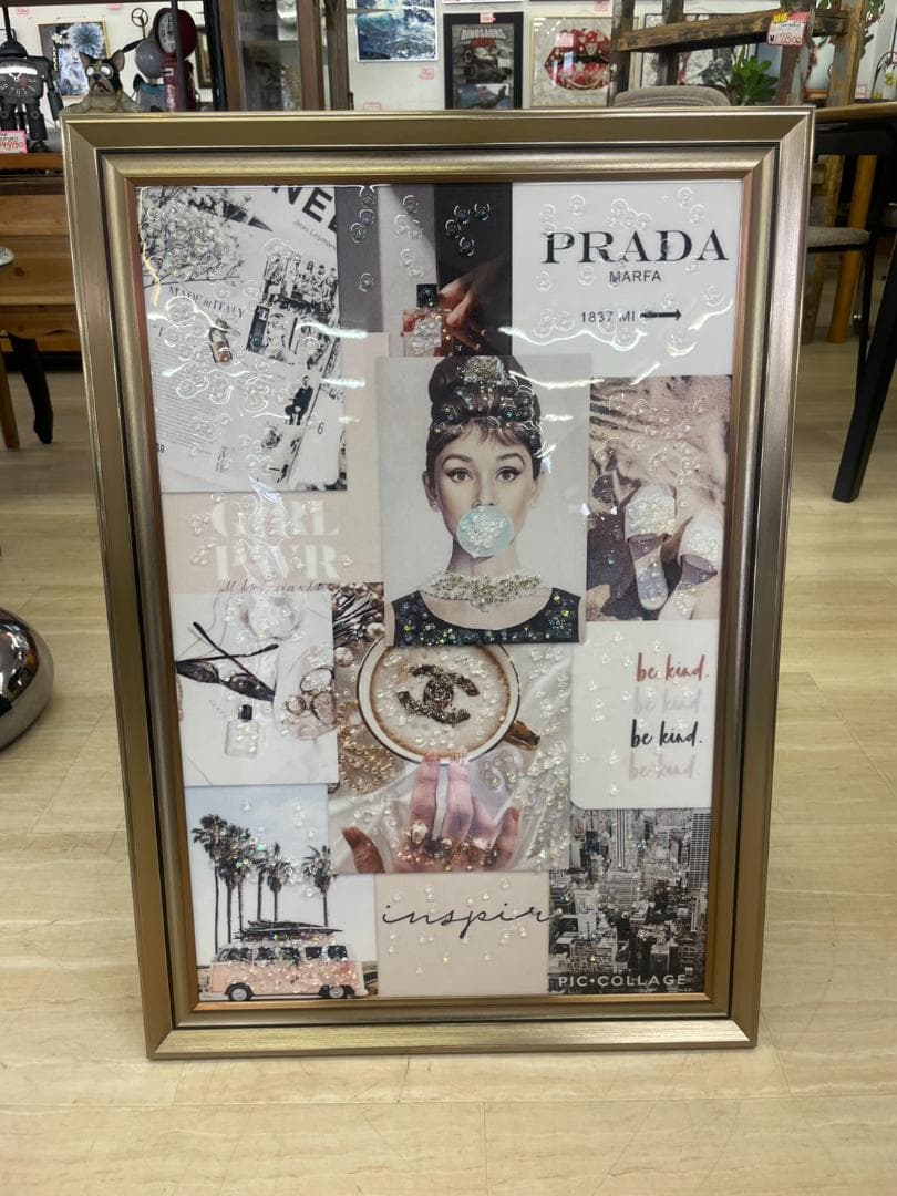 水晶絵　アートパネル　オマージュアート　ブランド　クリスタル　絵画　絵　壁掛け