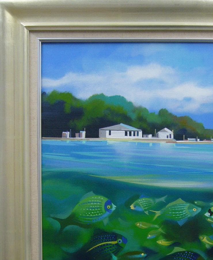 絵画 油絵 竹内敏彦 肉筆油絵 グリーンの輝き Ｆ12