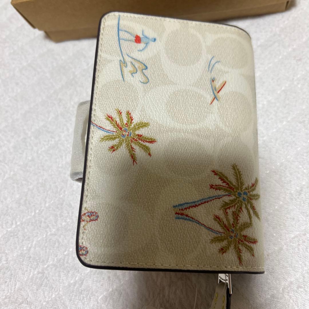 coach ミディアムウォレット　フラプリント　二つ折り