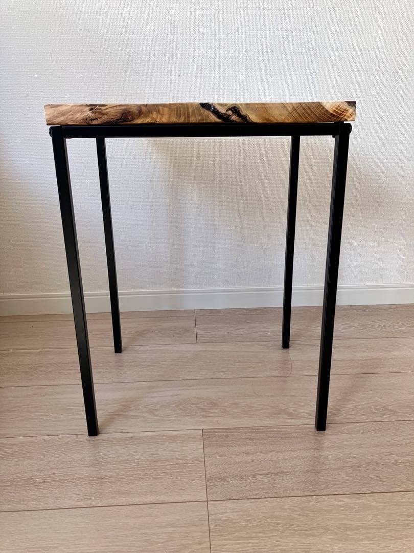 桑一枚板　一点物　レジンサイドテーブル