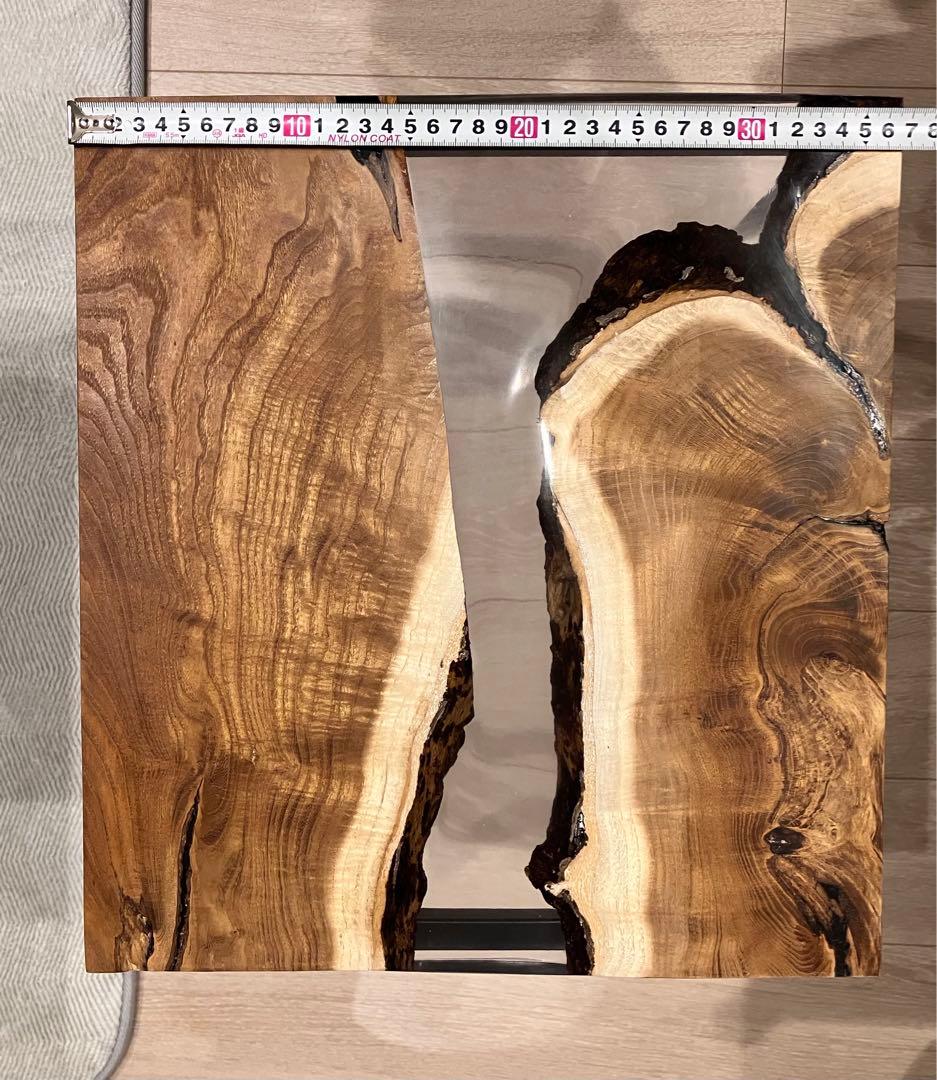 桑一枚板　一点物　レジンサイドテーブル