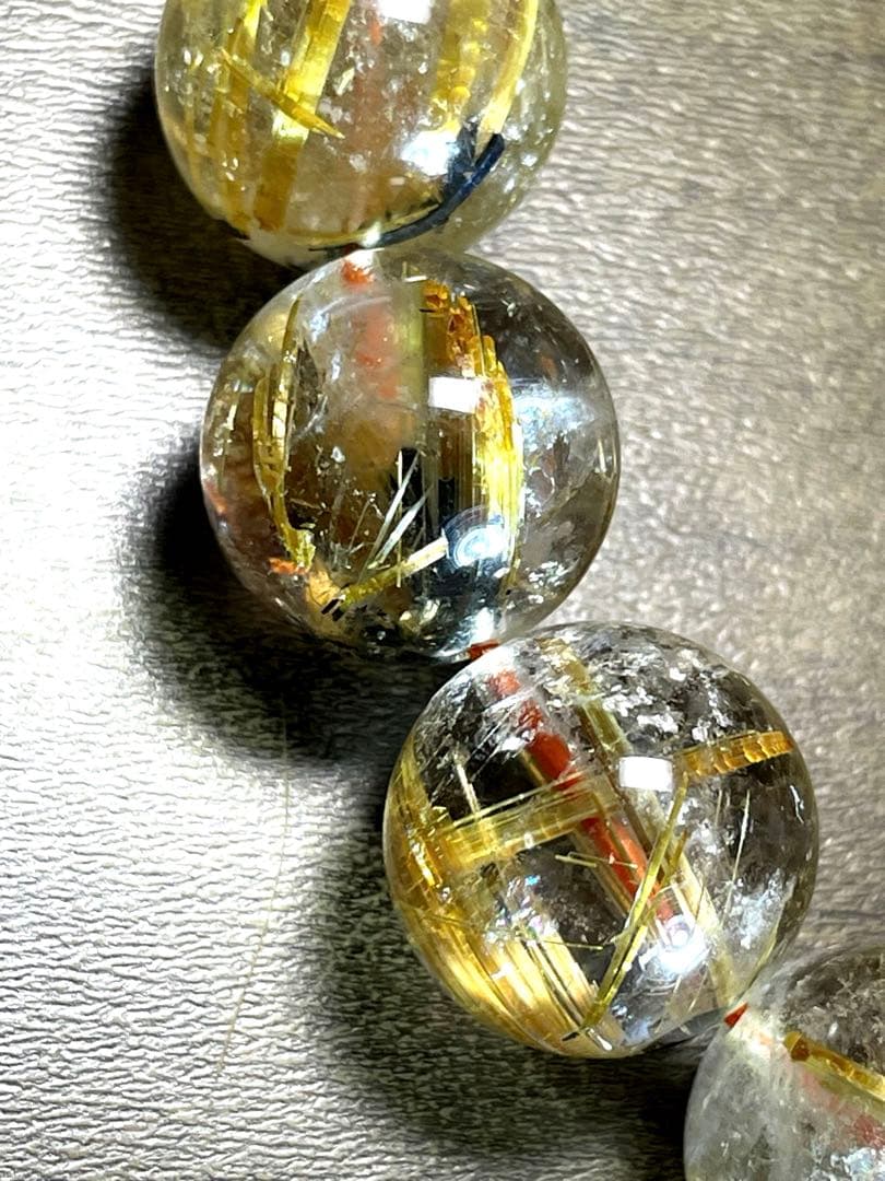 【新入荷】太陽放射タイチンルチルブレス大玉13㎜（新品未使用）高品質！ 金運最強