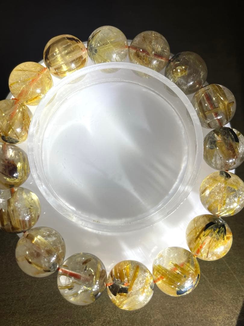 【新入荷】太陽放射タイチンルチルブレス大玉13㎜（新品未使用）高品質！ 金運最強