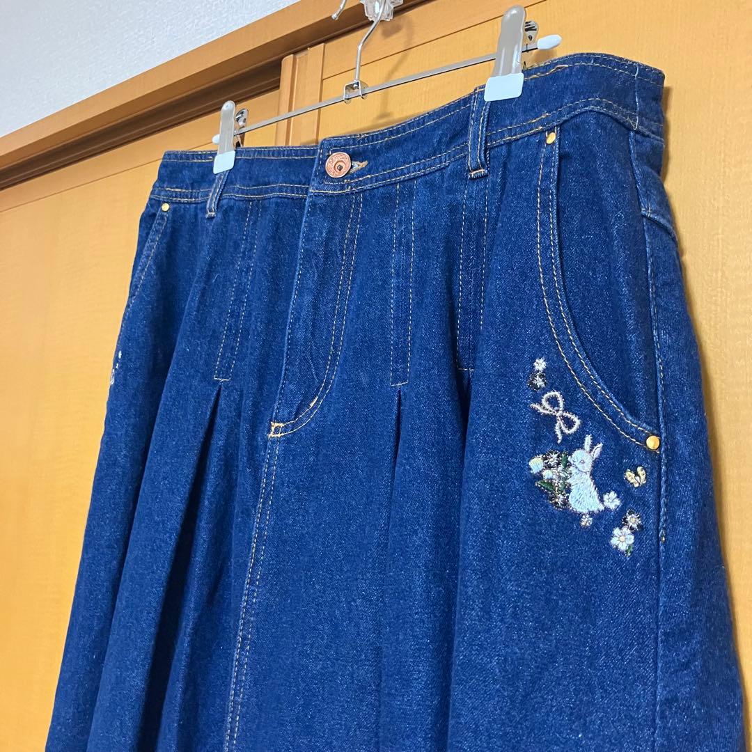 フランシュリッペ（大きいサイズ） ペッタリうさぎデニムスカート