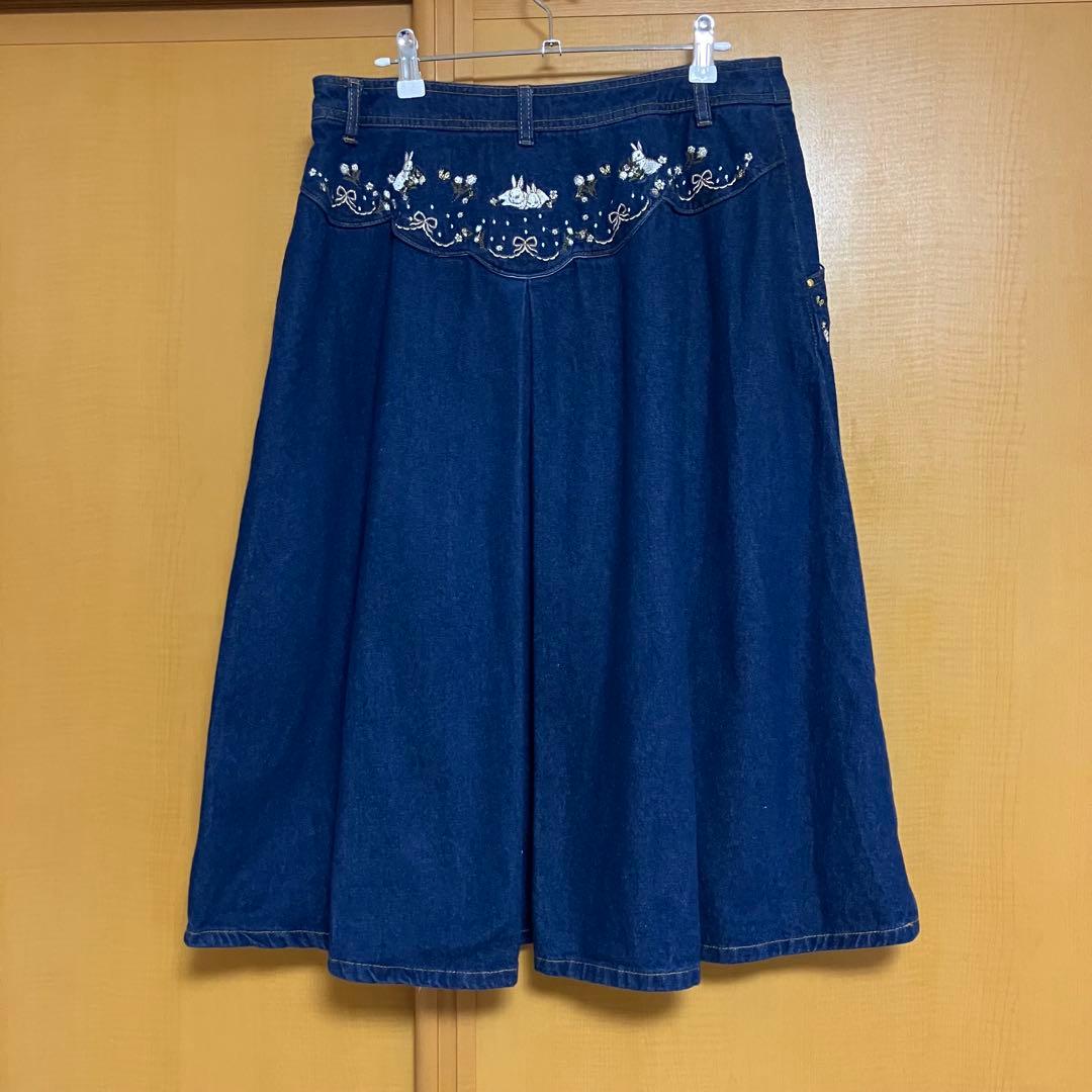 フランシュリッペ（大きいサイズ） ペッタリうさぎデニムスカート