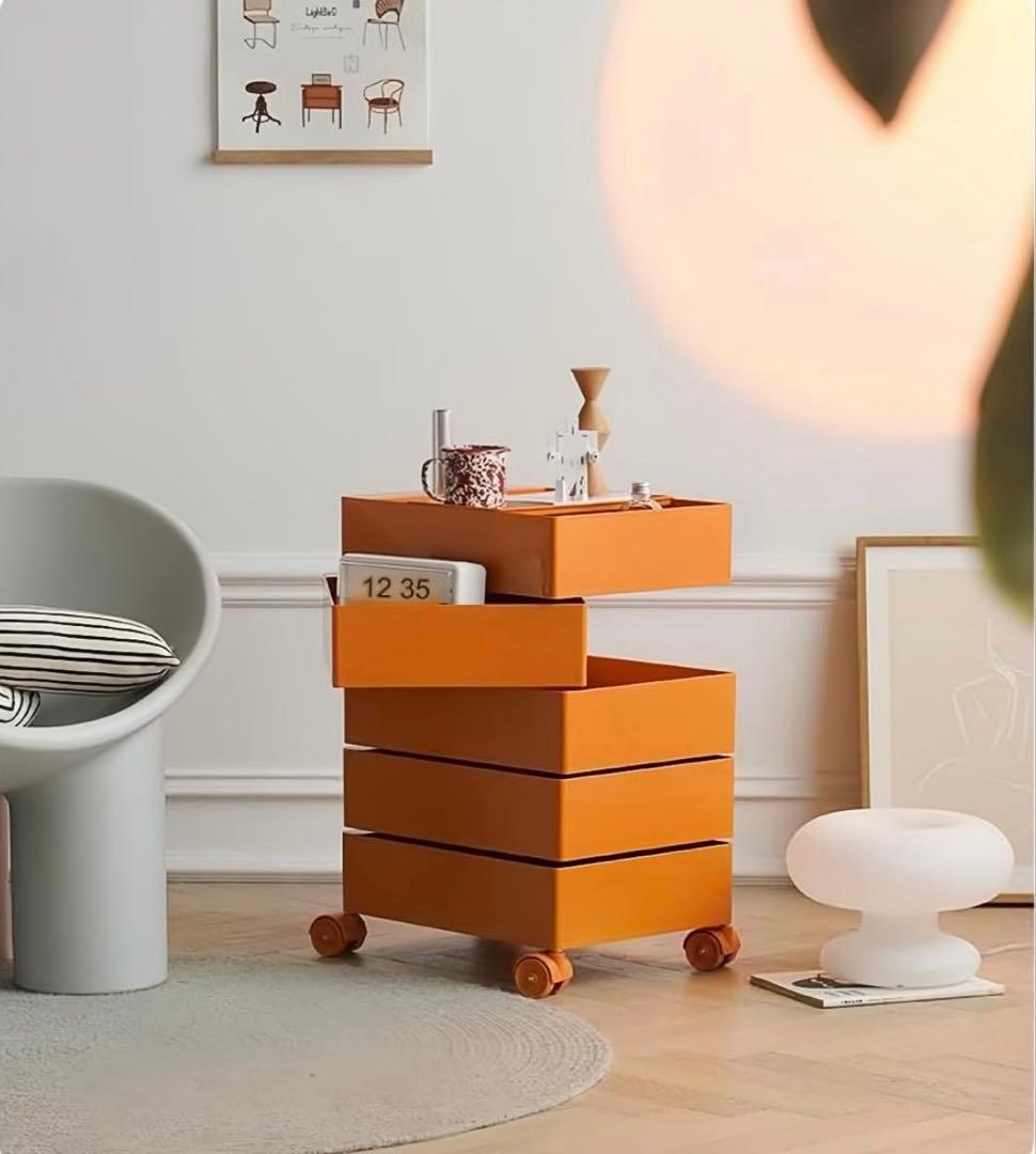 新品 5段 タワーチェスト 360度引き出し ワゴン 韓国 ピンク　[その1]