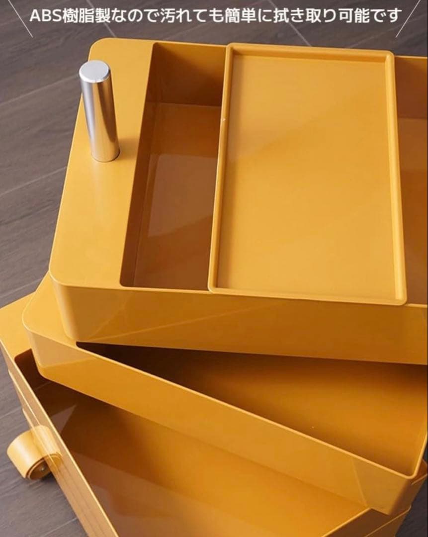 新品 5段 タワーチェスト 360度引き出し ワゴン 韓国 ピンク　[その1]