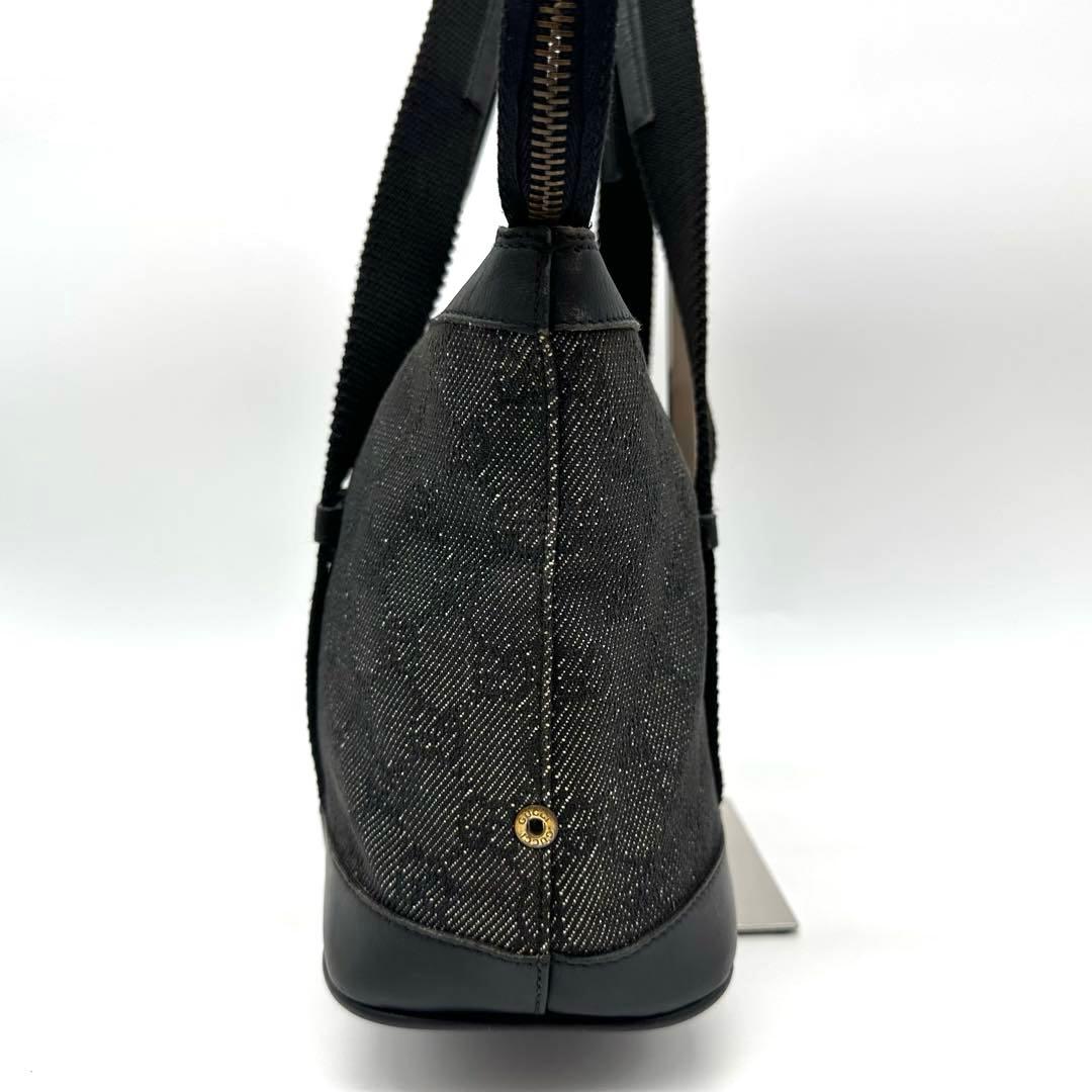 【未使用級】グッチ ハンドバッグ GG キャンバス ブラック ゴールド金具