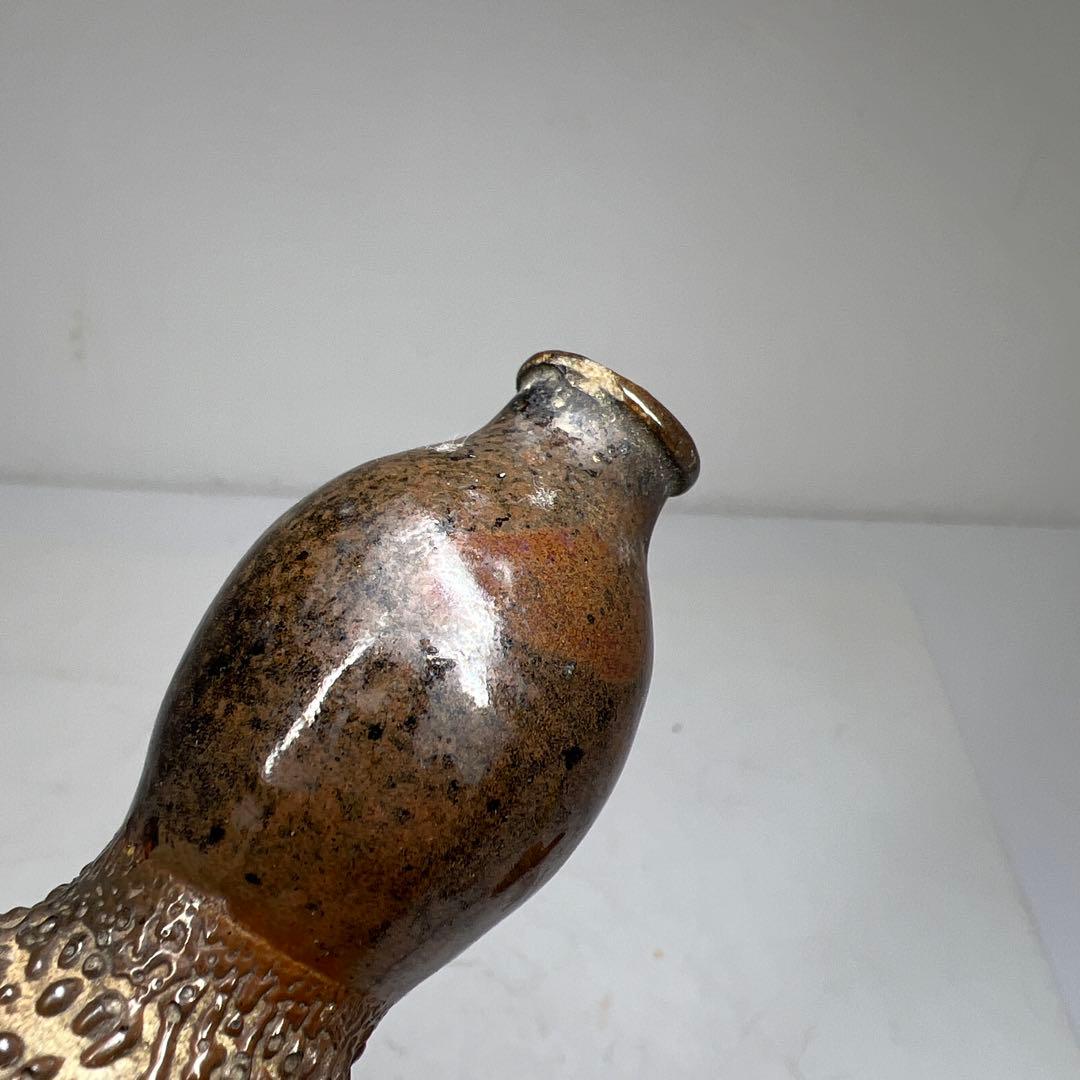 江戸時代　古相馬焼　瓢箪型花器一対　高さ約9㎝　東里7-0702⭐︎2F