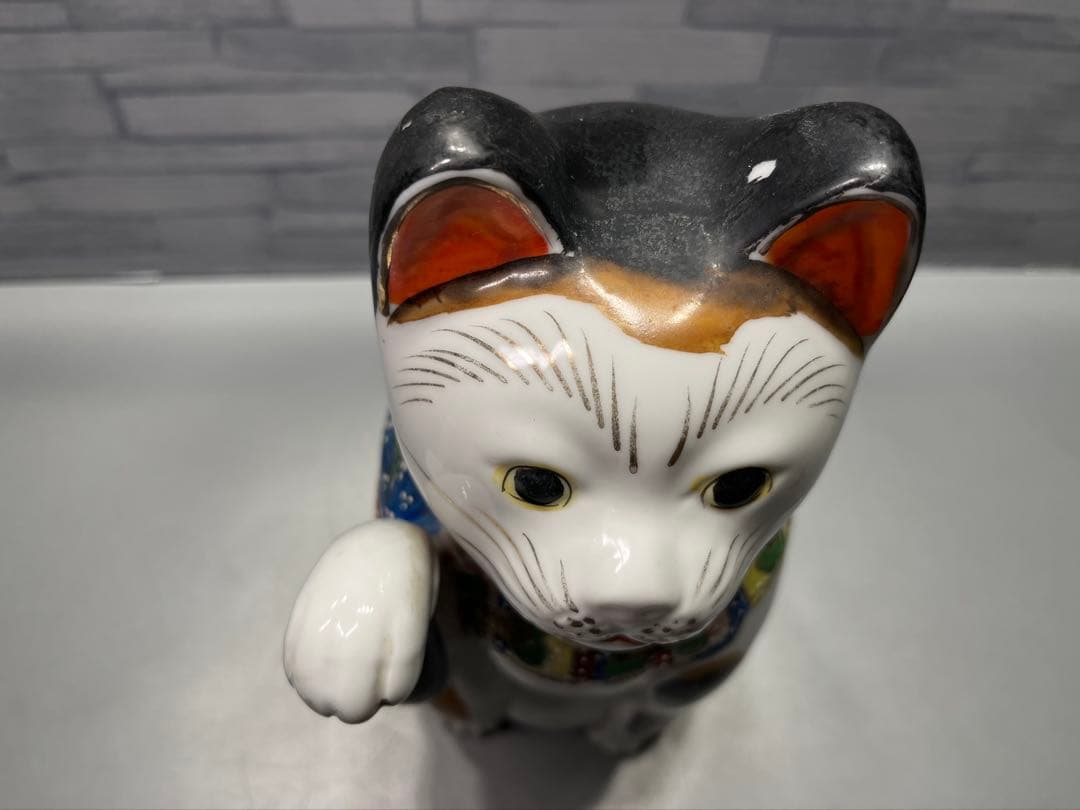 大正〜昭和初期　瀬戸　招き猫　ビッグサイズ　高さ　29cm