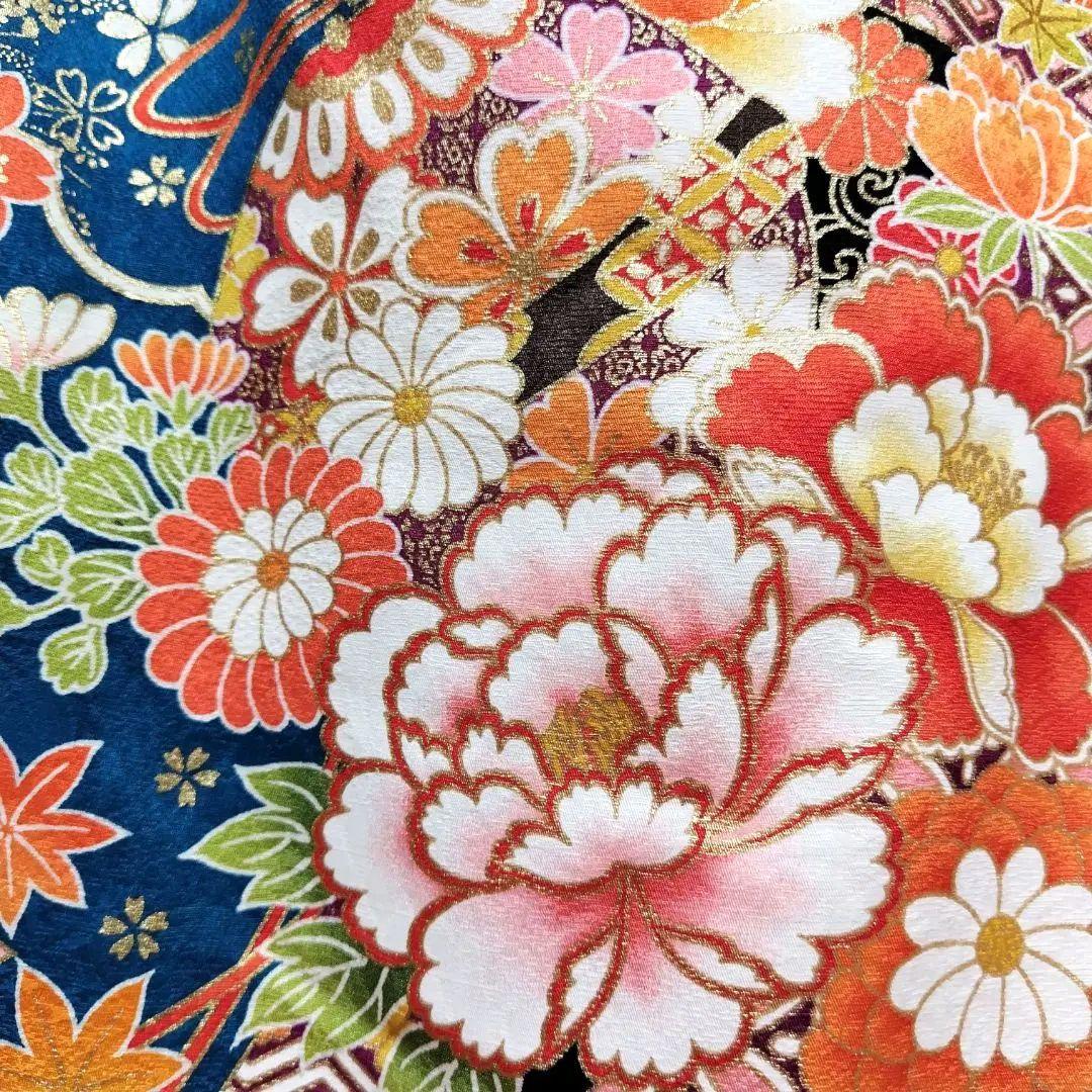 振袖フルセット(7点)・成人式・吉祥松竹梅・京都きもの友禅・刺繍・鹿の子柄