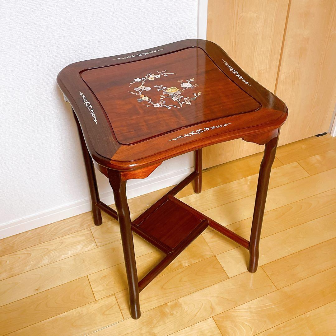 螺鈿細工 唐木家具 机 テーブル