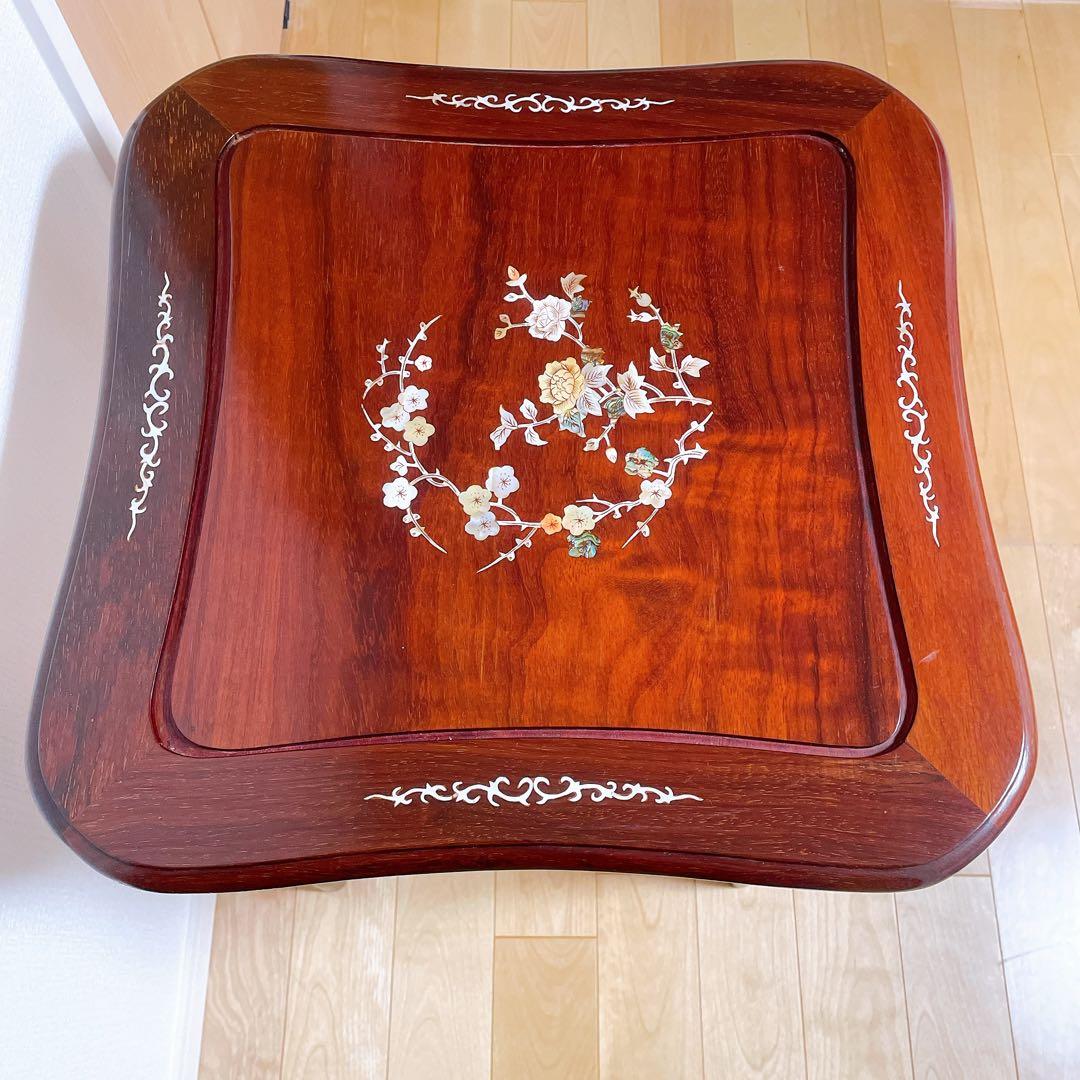 螺鈿細工 唐木家具 机 テーブル