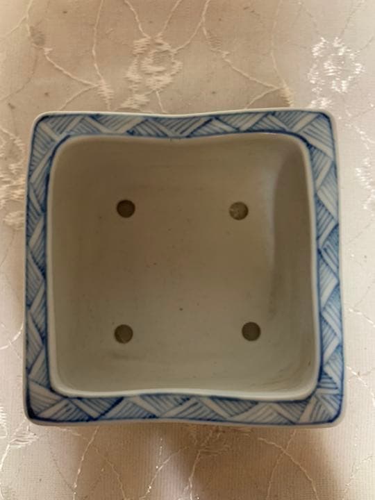 雪山　正方　盆栽鉢